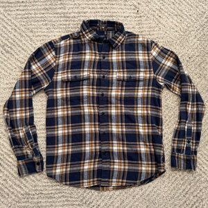 Lucky Brand Blue and Tan Casual Button Down Shirt